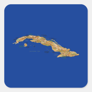 Cuba Map Sticker