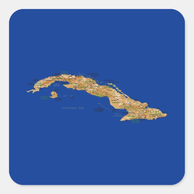 Cuba Map Sticker (Front)