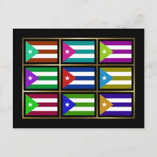 Cuba Multihue Flags Postcard