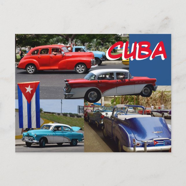 Cuba Old Classic Cars around Havana Postcard (Front)