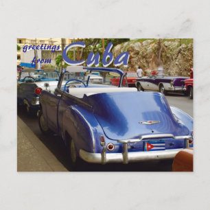 Cuba Old Convertible Car in Havana Postcard