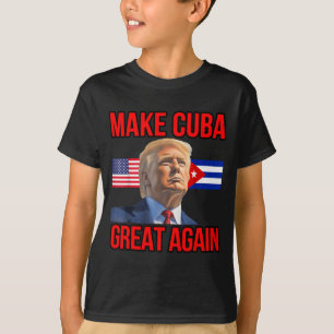 Cuba Patriotic Freedom Cuba USA Flag Graphic T-Shirt