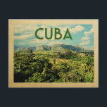 Cuba Postcard Vintage Travel<br><div class="desc">Cuba design in Vintage Travel style featuring palm trees in scenic Cuban rainforest splendour.</div>