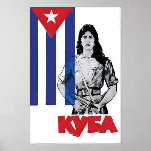 Cuba Propaganda Poster Revolutionary Women