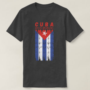 Cuba Retro Flag Viva La Revolucion  T-Shirt