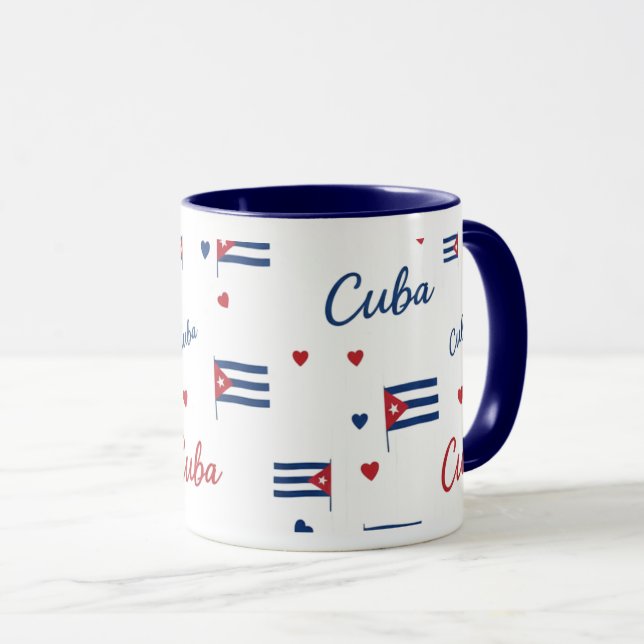 Cuba Roots Pattern Mug | Caribbean Flag (Front Right)