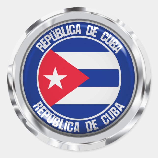 Cuba Round Emblem Classic Round Sticker (Front)