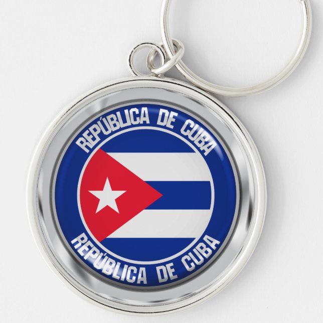 Cuba Round Emblem Key Ring (Front)