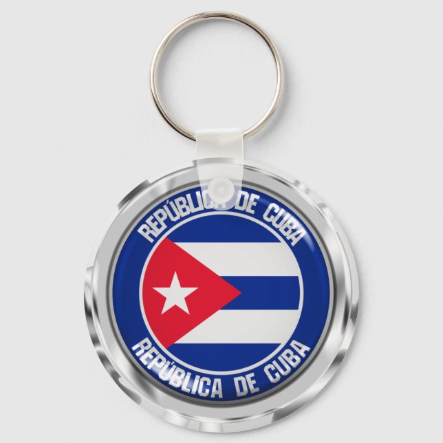 Cuba Round Emblem Key Ring (Front)
