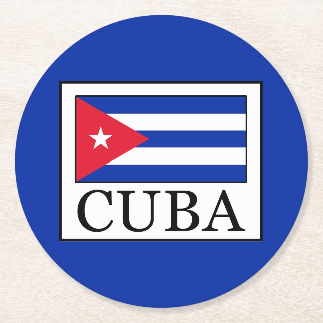 Cuba Round Paper Coaster (Front)