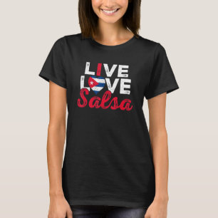 Cuba Salsa Graphic Women Girls Cuban Salsa Dance T-Shirt
