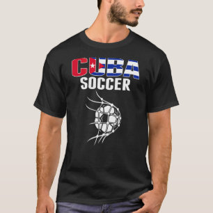 Cuba Soccer Ball In Net Goal   Cuban Football Supp T-Shirt