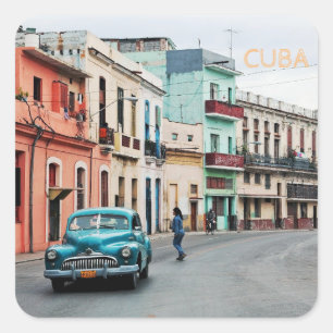 Cuba square sticker