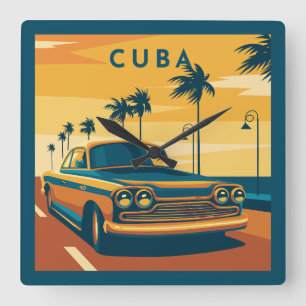 Cuba Square Wall Clock