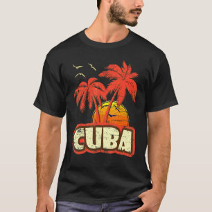 Cuba Summer Palm Trees 80s Beach Sunset T-Shirt
