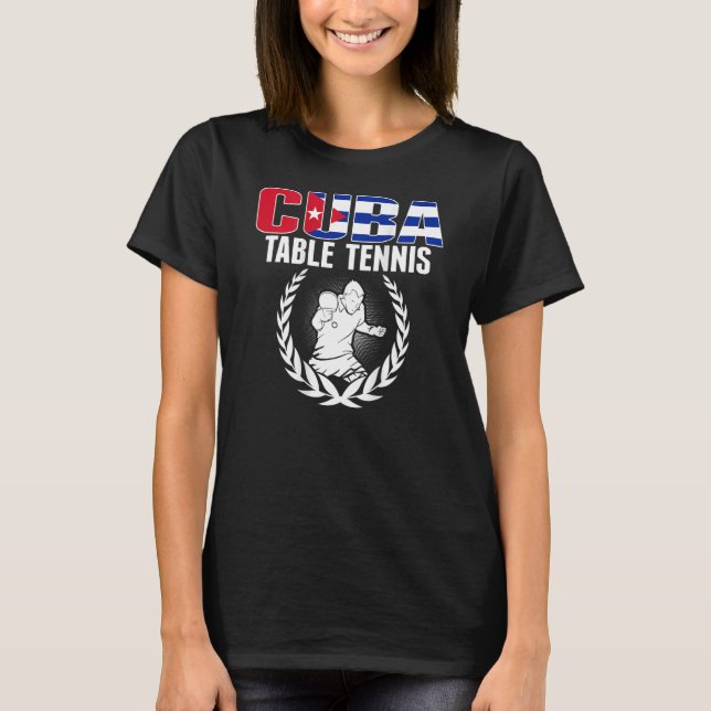 Cuba Table Tennis   Cuban Ping Pong Supporter Spor T-Shirt (Front)