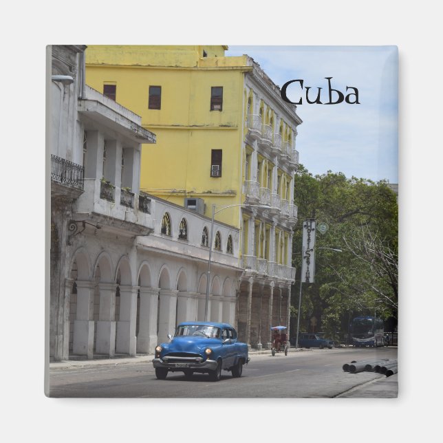 Cuba Travel Old Cars Magnet (Front)