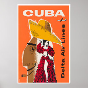 Cuba Travel Poster Cuban Art Delta Print (XR3286)a