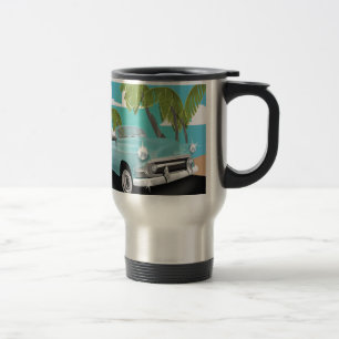 Cuba vintage car travel poster mug