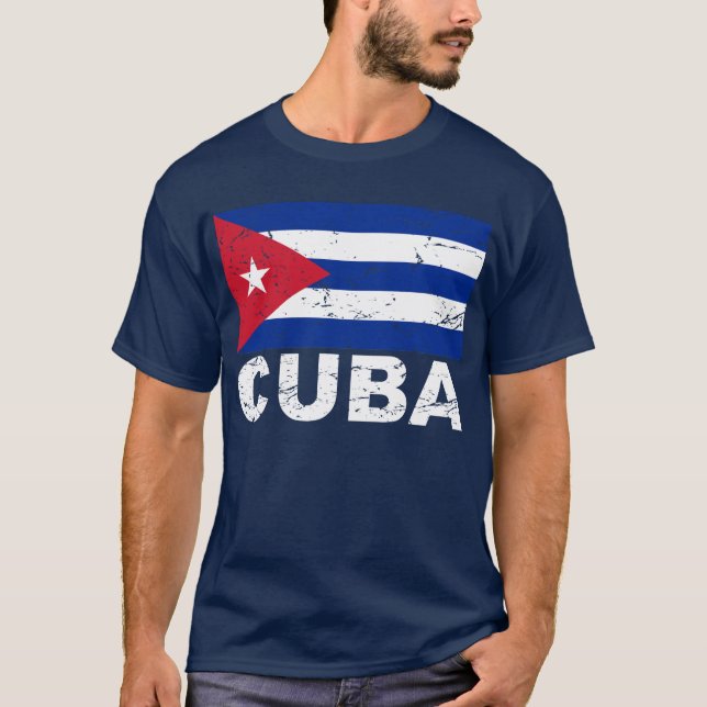 Cuba Vintage Flag T-Shirt (Front)