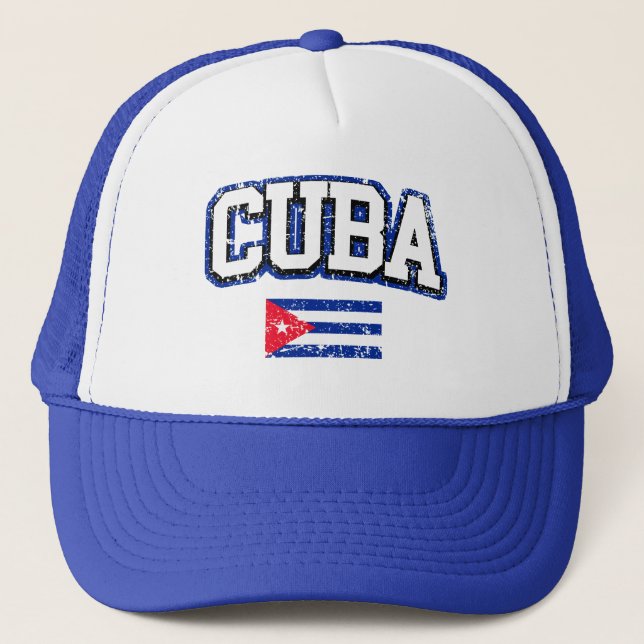 Cuba Vintage Flag Trucker Hat (Front)