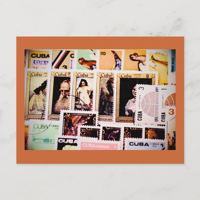 Cuba, vintage postage stamps, Postcards (Front)