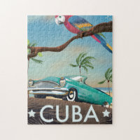 Cuba vintage retro travel print