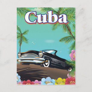 Cuba vintage style travel poster postcard