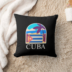 Cuba Vintage Travel Beach Cushion