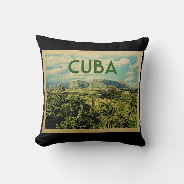 Cuba Vintage Travel Cushion (Front)