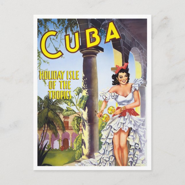 Cuba vintage travel postcard (Front)