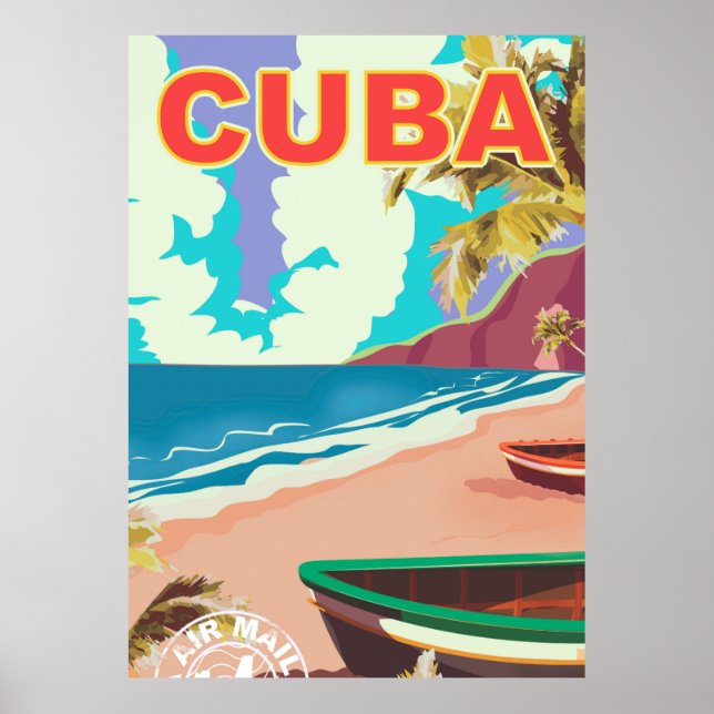 Cuba vintage travel poster (Front)