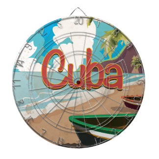 Cuba Vintage Travel Poster Dartboard