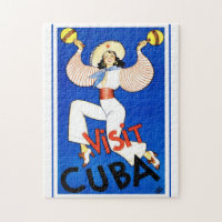 Cuba vintage travel poster
