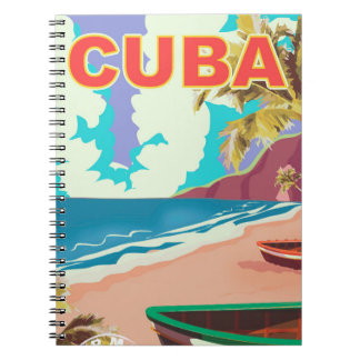 Cuba vintage travel poster notebook