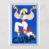 Cuba vintage travel poster