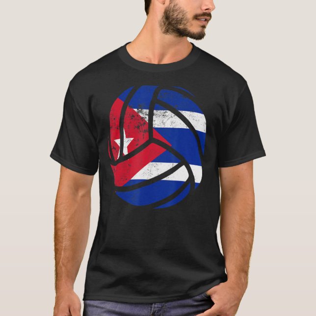 Cuba Volleyball Cubans Flag Volleyball  Men Women T-Shirt (Front)