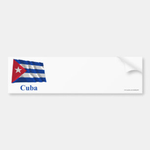 Cuba Waving Flag with Name Bumper Sticker