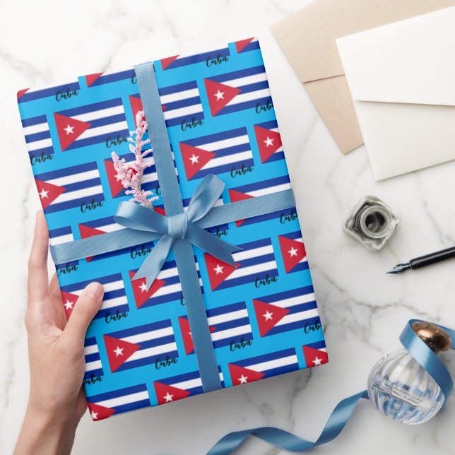 Cuba Wrapping Paper, Cuban Flag patriotic Wrapping Paper (Gifting)
