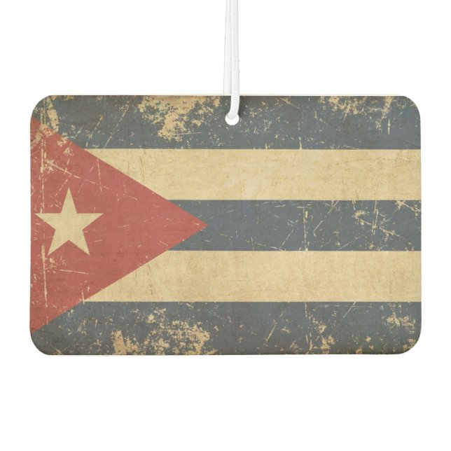 Cuban Aged Flat Flag Car Air Freshener (Front)