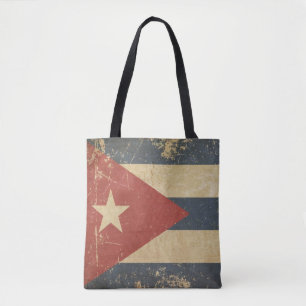 Cuban Aged Flat Flag Tote Bag