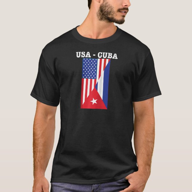 Cuban American Flag  Cuba Libre With American Flag T-Shirt (Front)