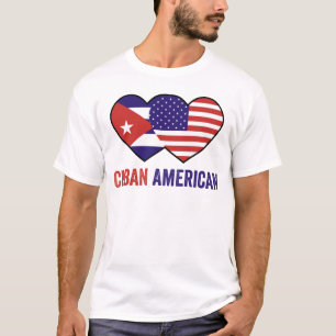 Cuban American Flag Heart Cuban Roots Heritage Gif T-Shirt