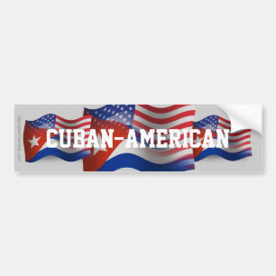 Cuban-American Waving Flag Bumper Sticker