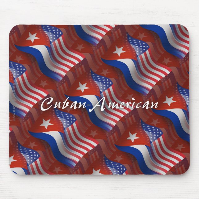 Cuban-American Waving Flag Mouse Mat (Front)