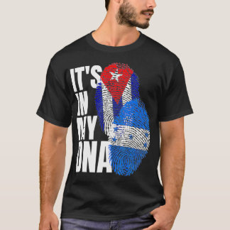 Cuban And Honduran DNA Flag Heritage Mi  T-Shirt