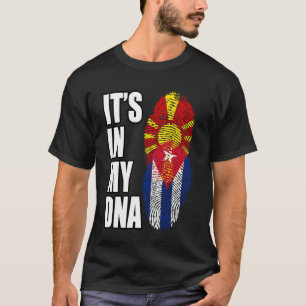 Cuban and Macedonian Mix DNA Heritage Flag T-Shirt