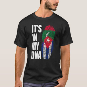Cuban And Maldivian Mix Dna Heritage Flag T-Shirt