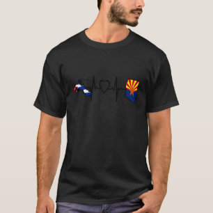 Cuban Arizona Flag   Cuba Heartbeat 1 T-Shirt