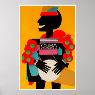 Cuban Art Cuba Travel Poster Vintage Happy As The